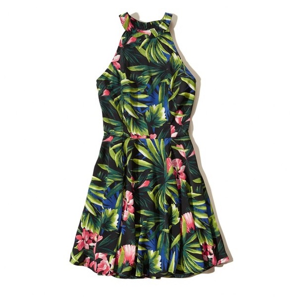 tropical skater dress